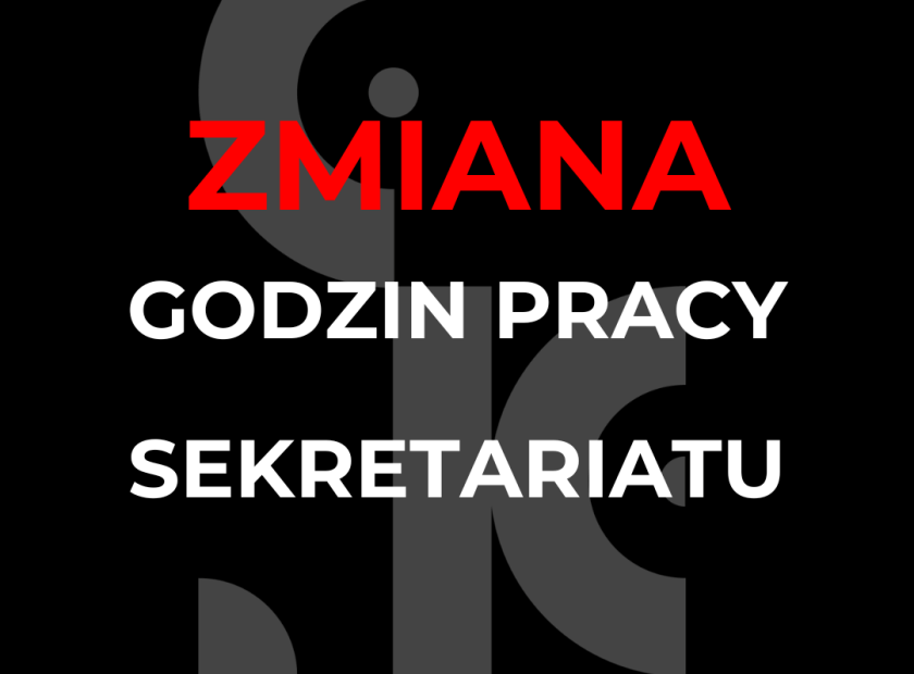 Zmiana godzin pracy sekretariatu.